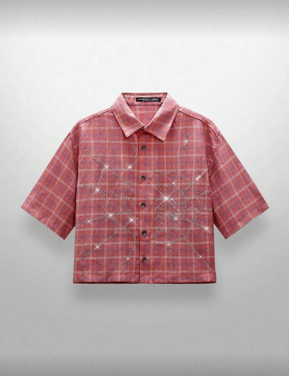 Red rhinestone flannel