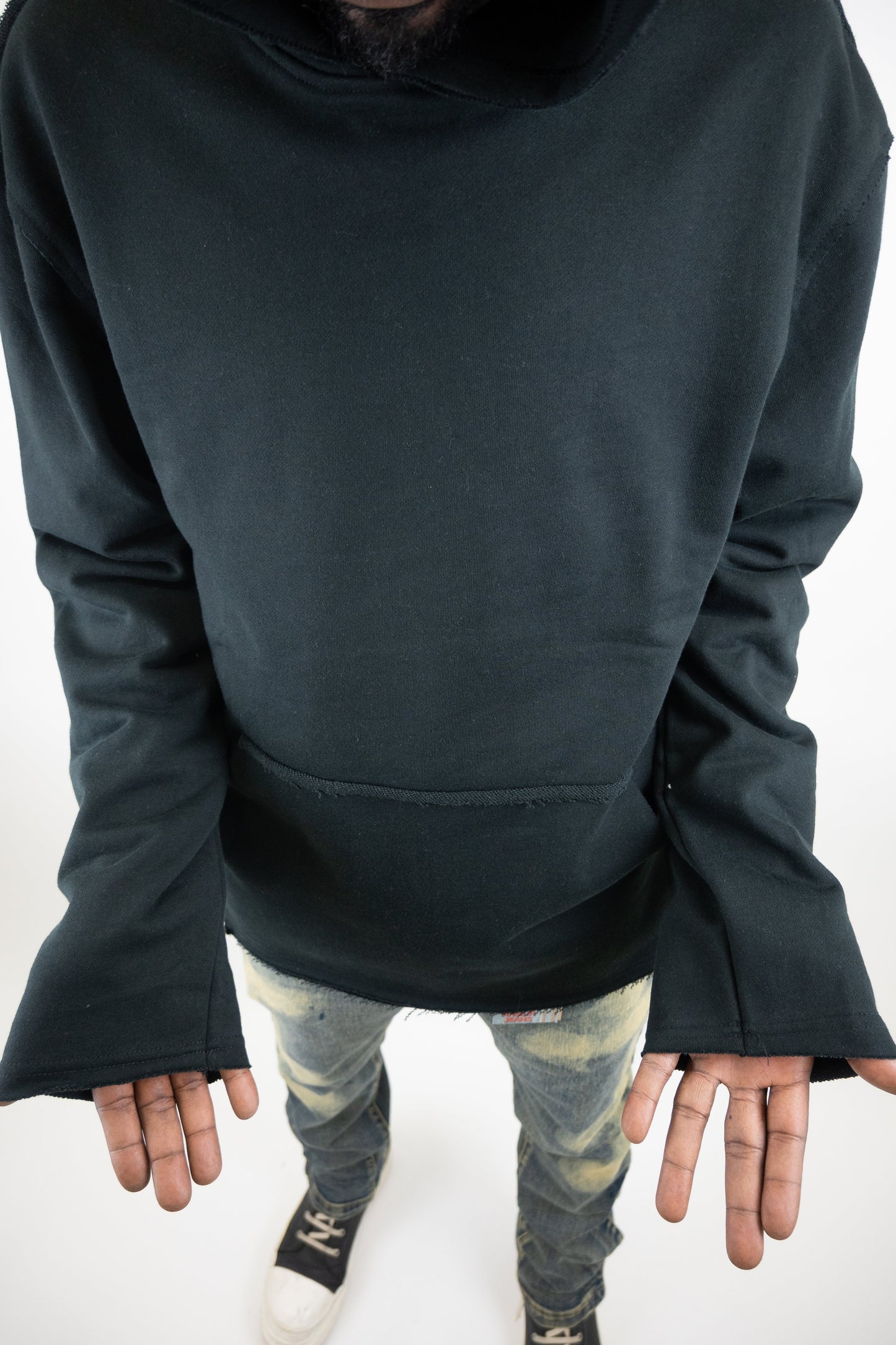 CH400 Distressed Cropped Hoodie