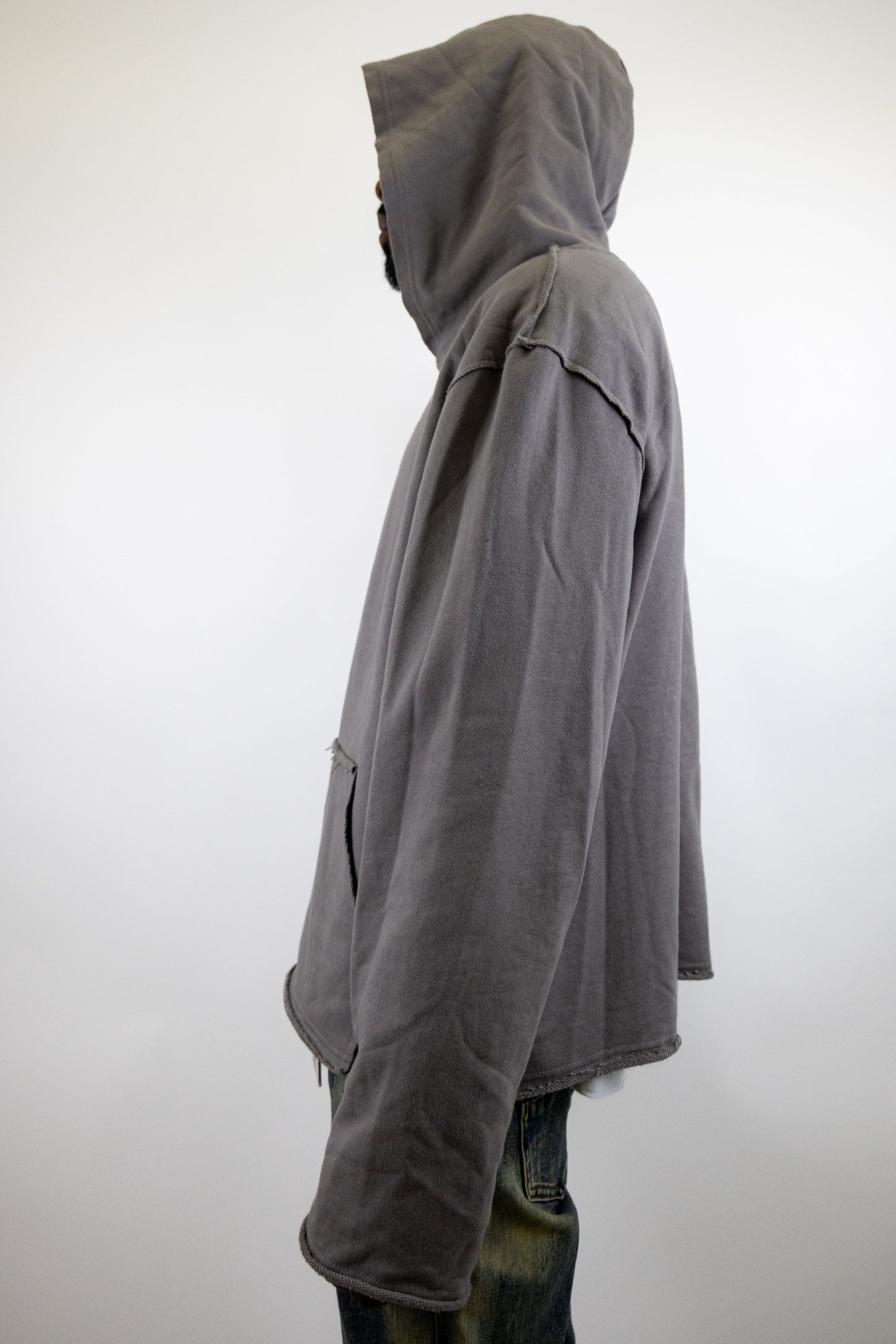 CH400 Distressed Cropped Hoodie