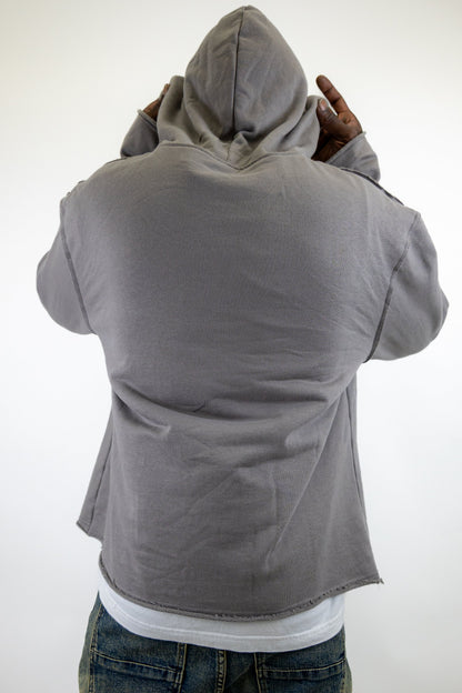 CH400 Distressed Cropped Hoodie