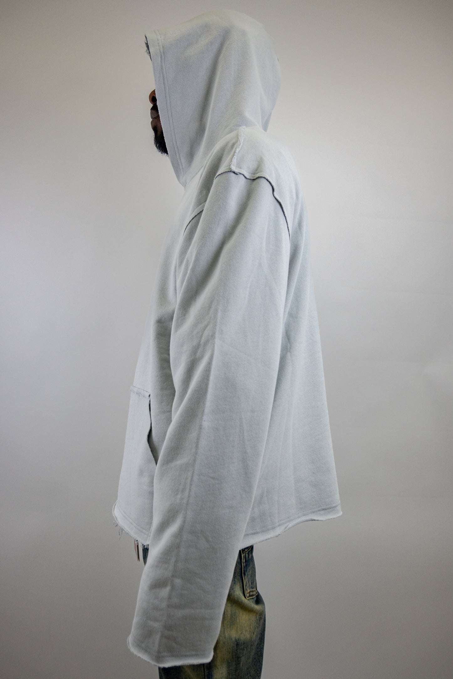 CH400 Distressed Cropped Hoodie