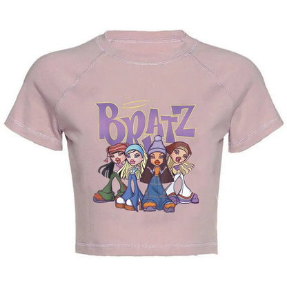 Women's Y2K Gothic Cartoon Print T-Shirt