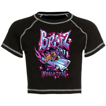 Women's Y2K Gothic Cartoon Print T-Shirt