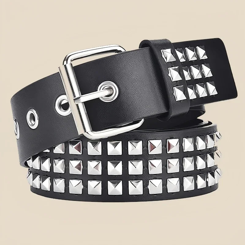 Punk Rivet Grommet Belt Heavy Metal Y2K Rock Unisex Jeans Belt 3.8 cm (1.5 in)