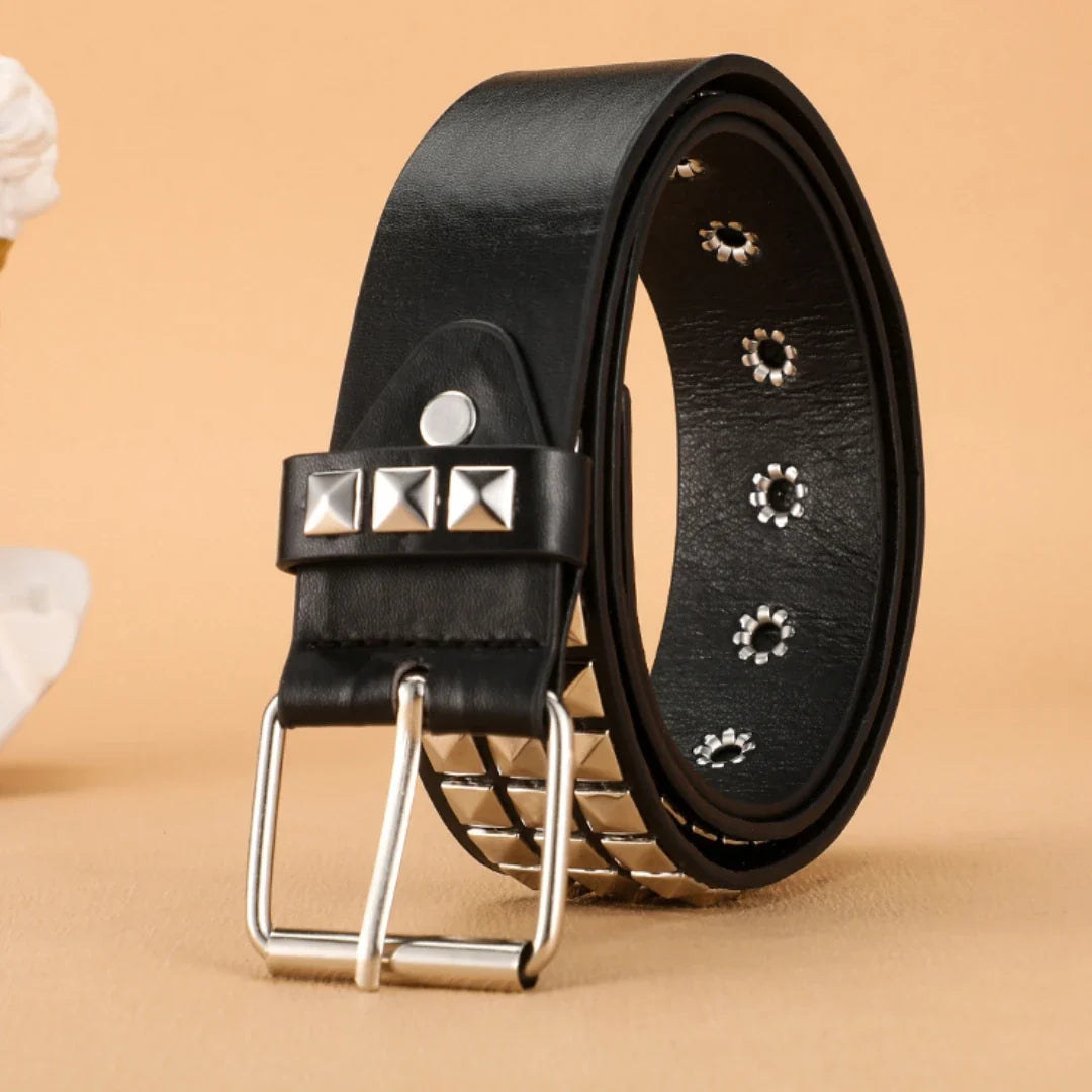 Punk Rivet Grommet Belt Heavy Metal Y2K Rock Unisex Jeans Belt 3.8 cm (1.5 in)
