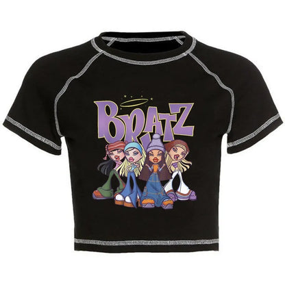 Women's Y2K Gothic Cartoon Print T-Shirt