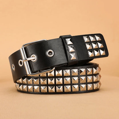 Punk Rivet Grommet Belt Heavy Metal Y2K Rock Unisex Jeans Belt 3.8 cm (1.5 in)