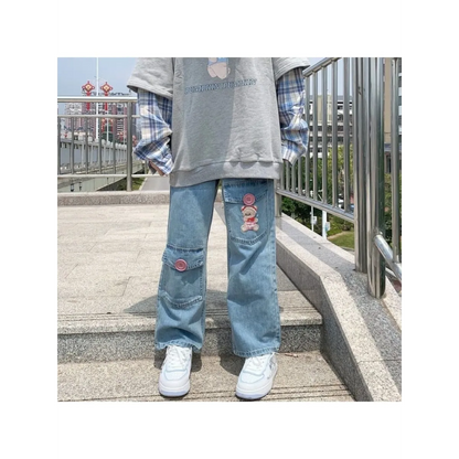 Japan Preppy Style Denim Trousers